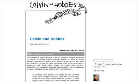 calvin and hobbes blogspot template
