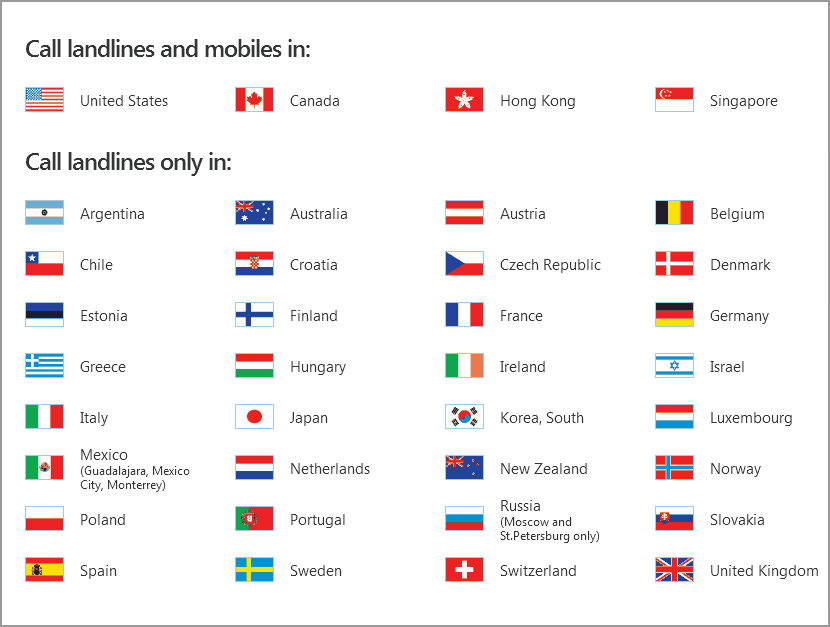 Free call to Landline or Mobile