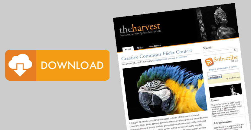 The Harvest - Two Column WordPress Theme Wordpress Themes