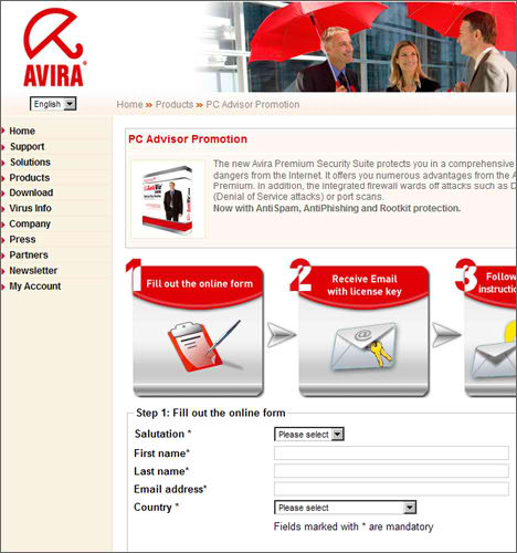 3 months Avira AntiVir Premium Security Suite License for