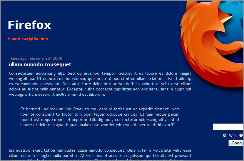 firefox mozilla blogspot template