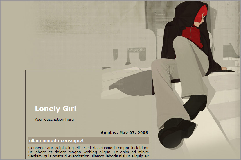 lonely girl blogspot template