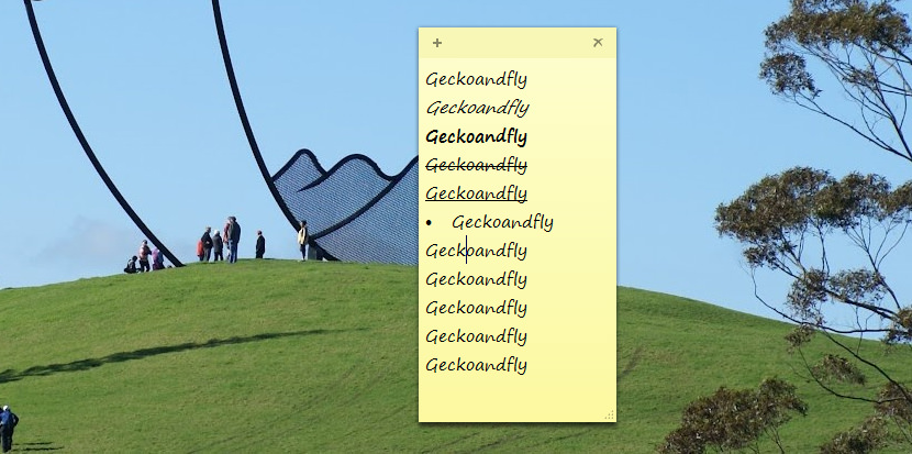 changing font in sticky notes