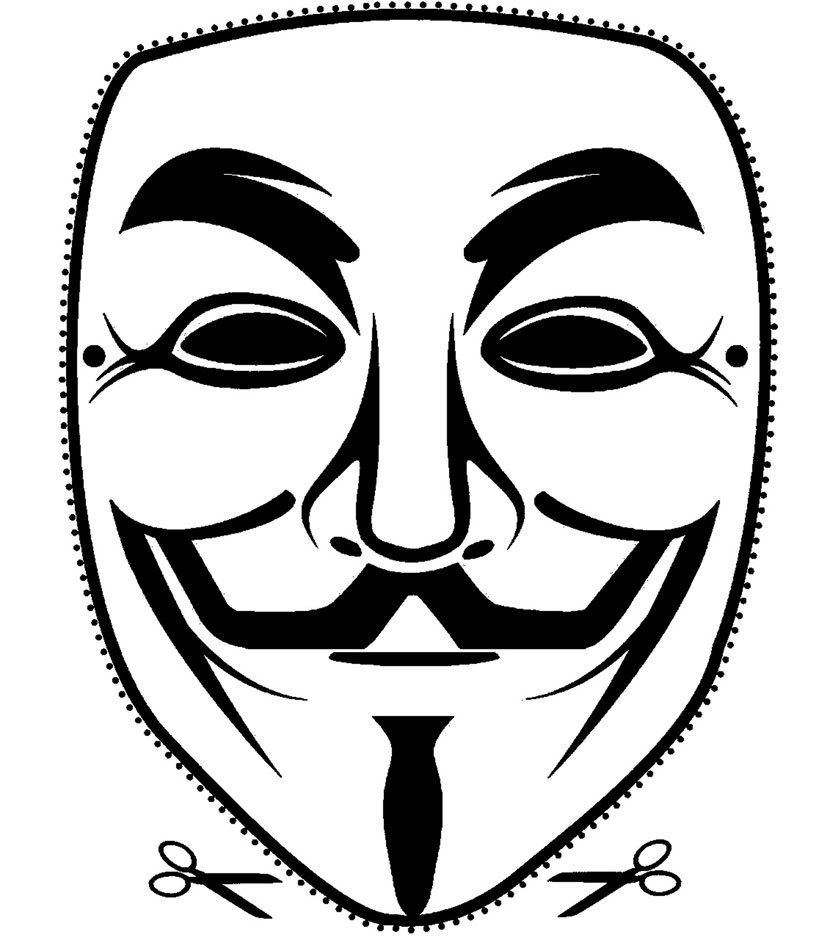 Printable Guy Fawkes Mask Cut Out
