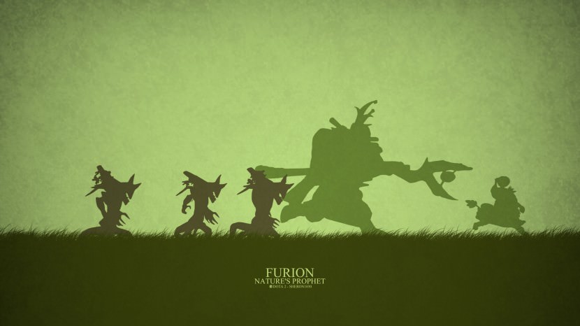 Nature Prophet Furion download dota 2 heroes minimalist silhouette HD wallpaper