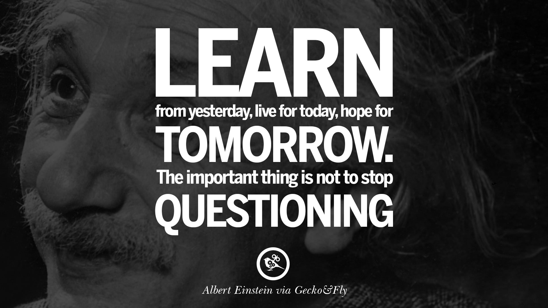 Learn from yesterday live for today hope for tomorrow The important thing is not to stop questioning – Albert Einstein