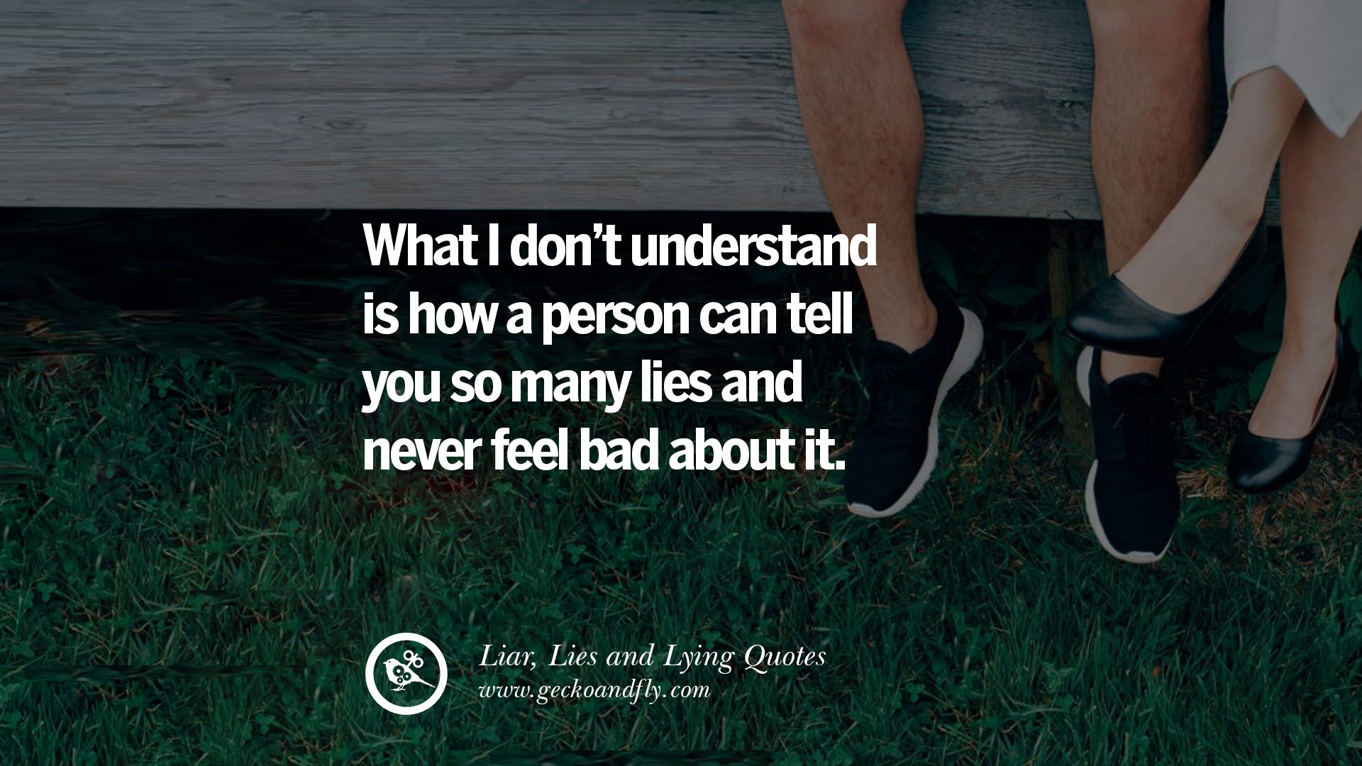 What I don t understand is how a person can tell you so many lies and never feel bad about it