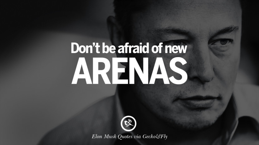 Don't be afraid of new arenas. Quote by Elon Musk