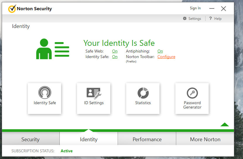 norton security main identity