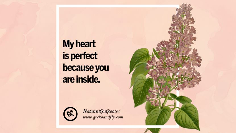 My heart is perfect because you are inside.