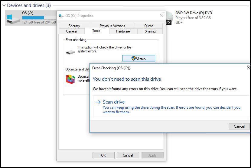 Fixing Bad Sectors Windows Vista