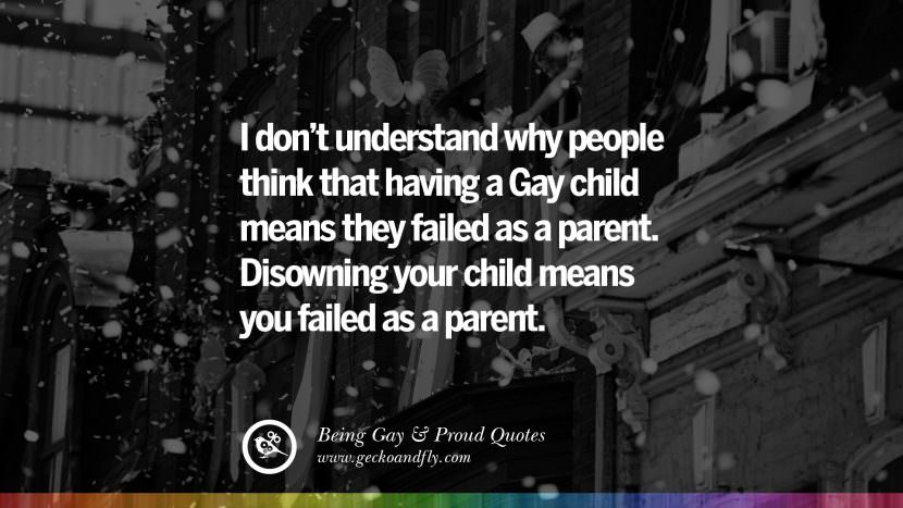 Non capisco perché la gente pensa che avere un figlio gay significhi aver fallito come genitori. Ripudiare tuo figlio significa aver fallito come genitore. Quotes About Gay Pride, Pro LGBT, Homophobia and Marriage Discrimination Instagram Pinterest Facebook't understand why people think that having a Gay child means they failed as a parent. Disowning your child means you failed as a parent. Quotes About Gay Pride, Pro LGBT, Homophobia and Marriage Discrimination Instagram Pinterest Facebook