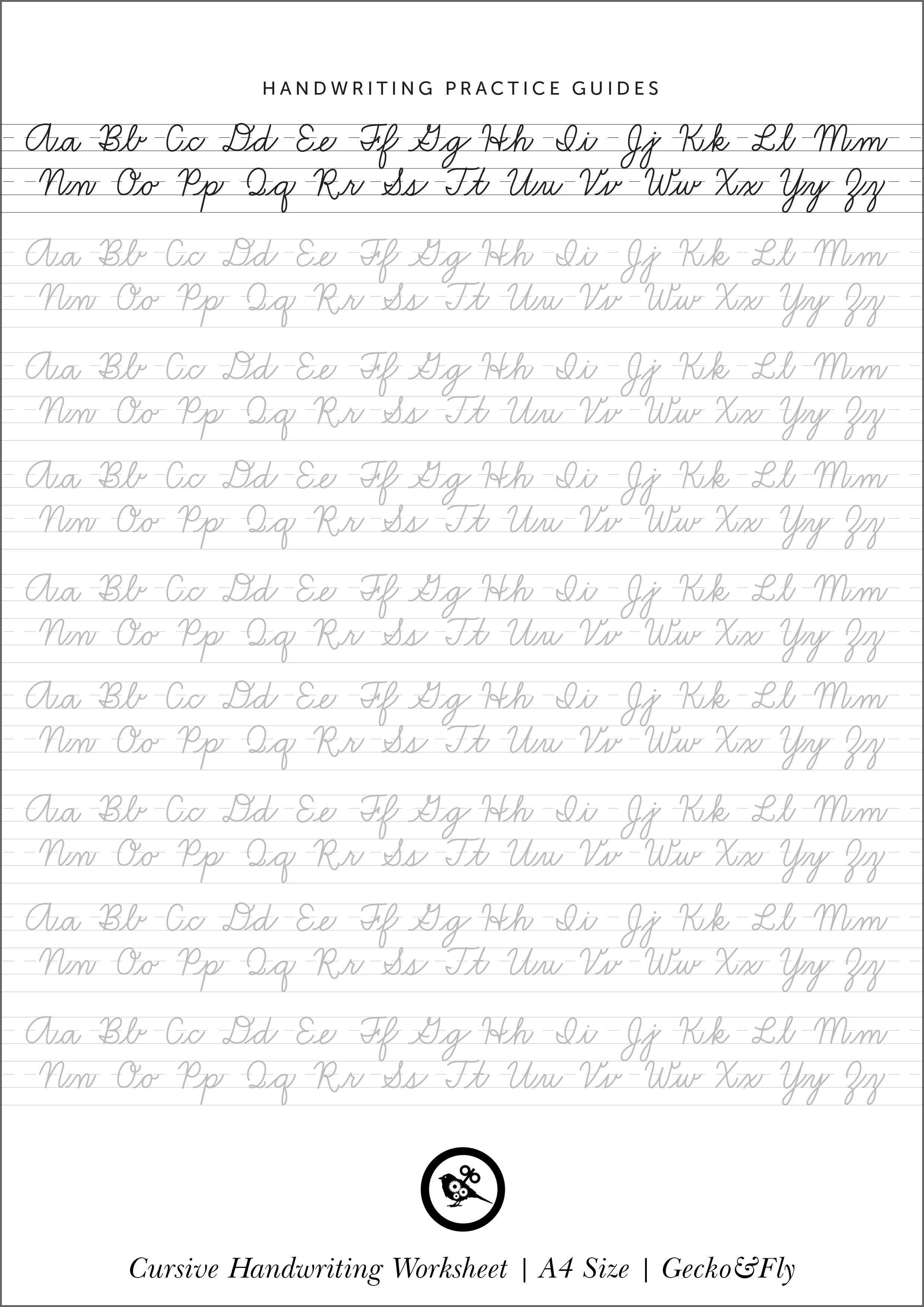 Handwriting sheets