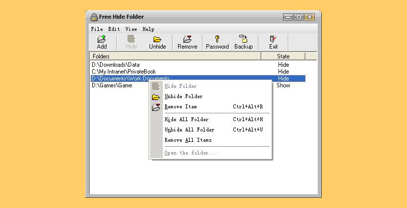 hide folders fspro