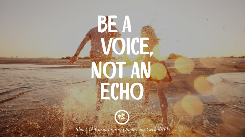 Be a voice, not an echo.