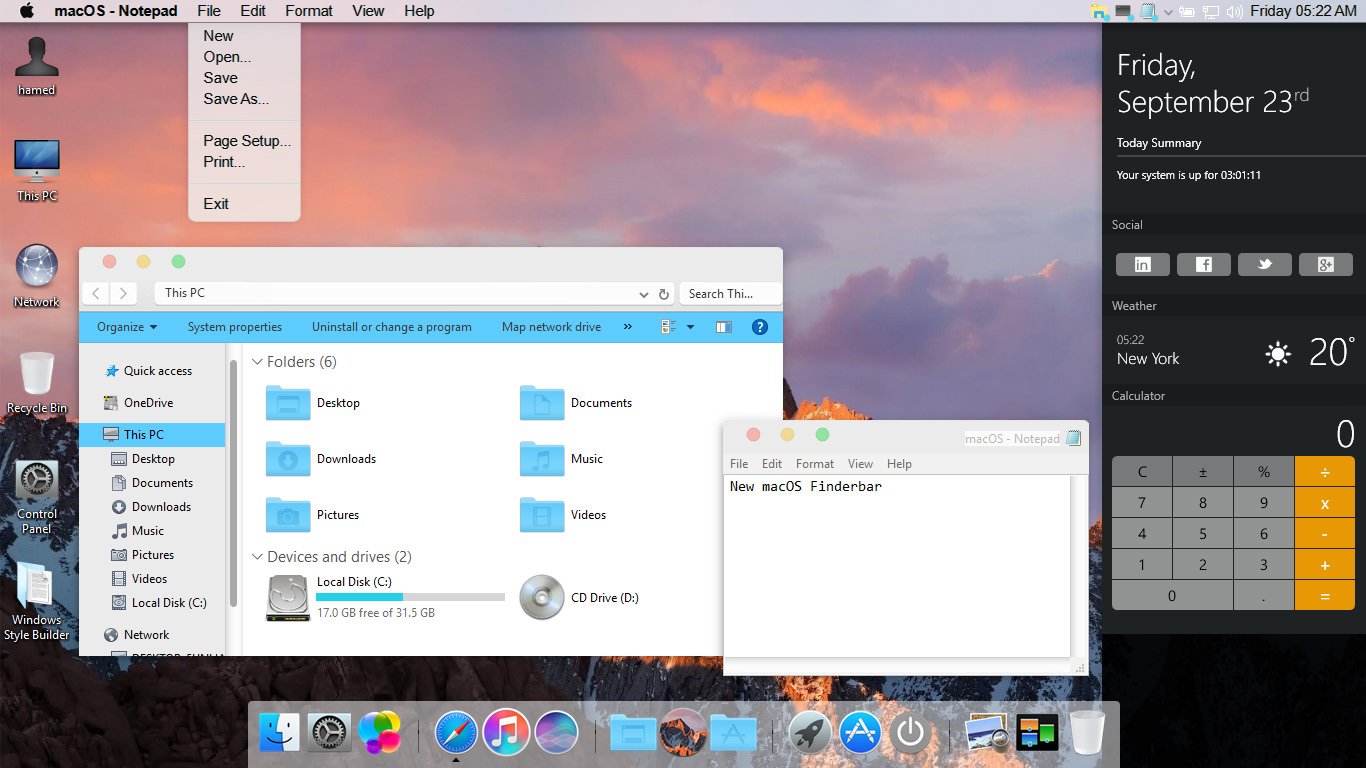 Mac Os X Sierra Theme For Windows 10