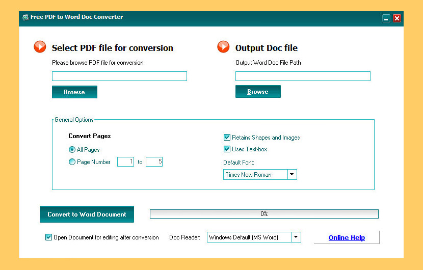 Бесплатный PDF в Word Doc Converter
