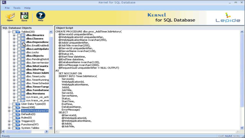 Восстановление базы данных SQL ядра