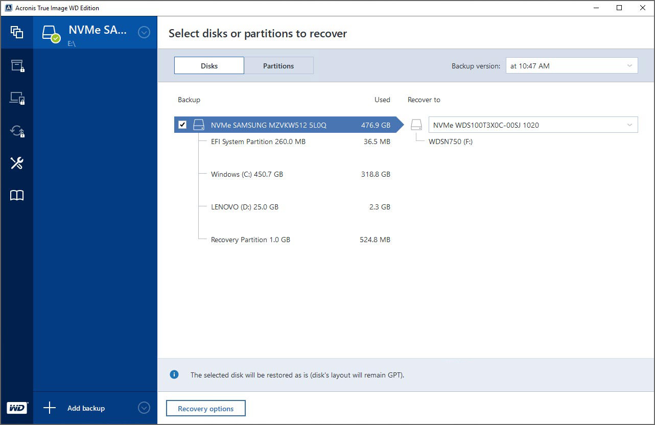 clone disk using acronis true image 2018