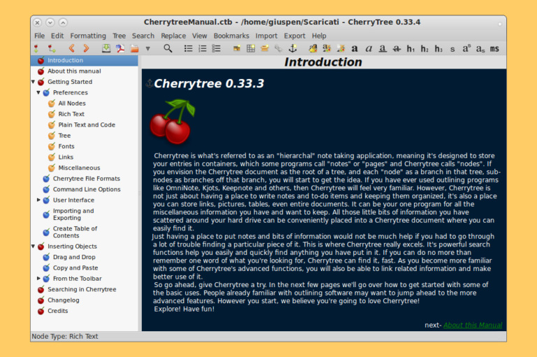 cherrytree software on macos