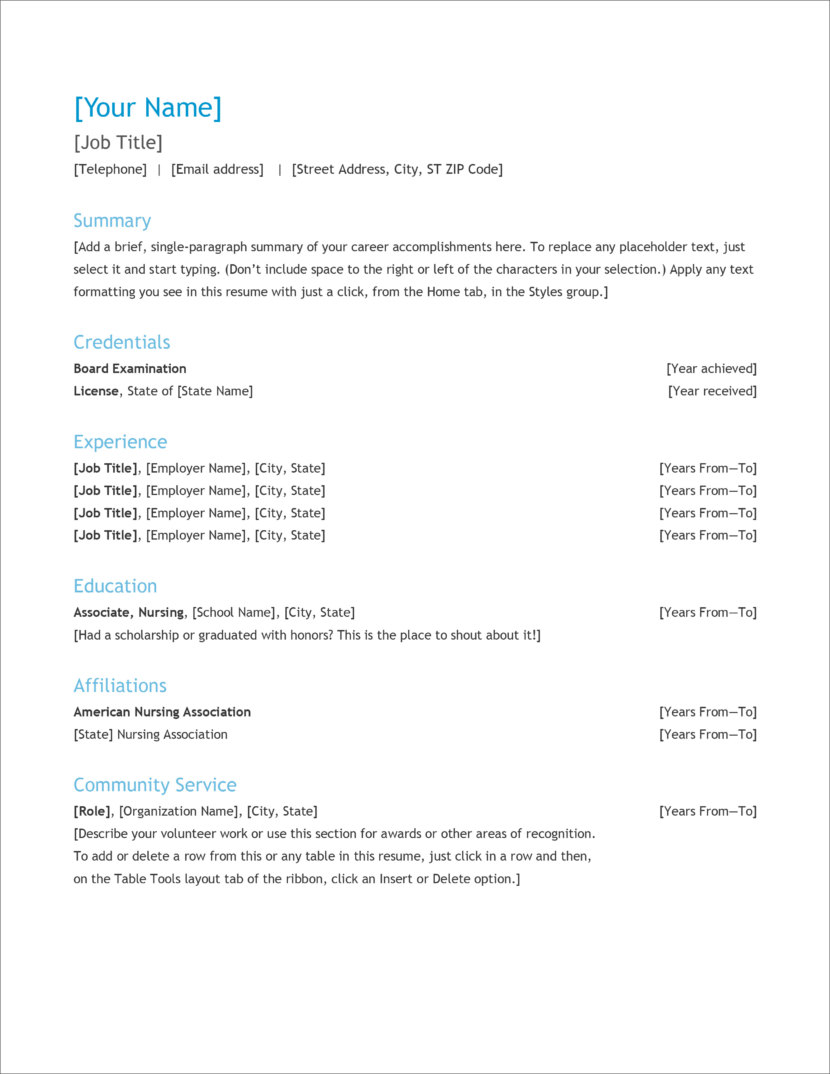 microsoft office word resume templates