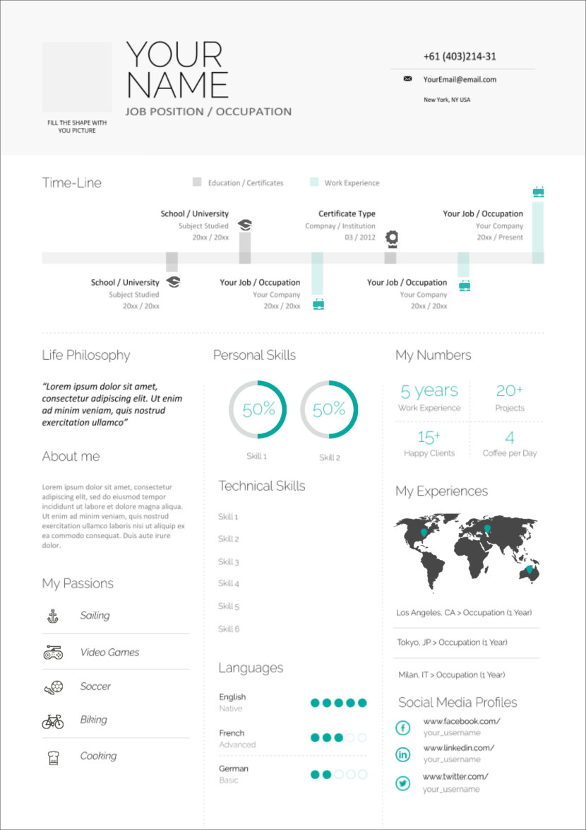 45 Free Modern Resume Cv Templates Minimalist Simple Clean Design