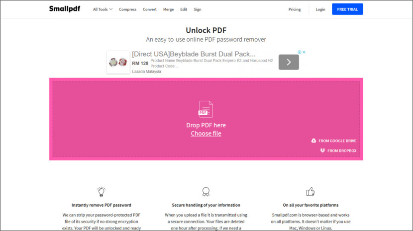 SmallPDF Unlock PDF