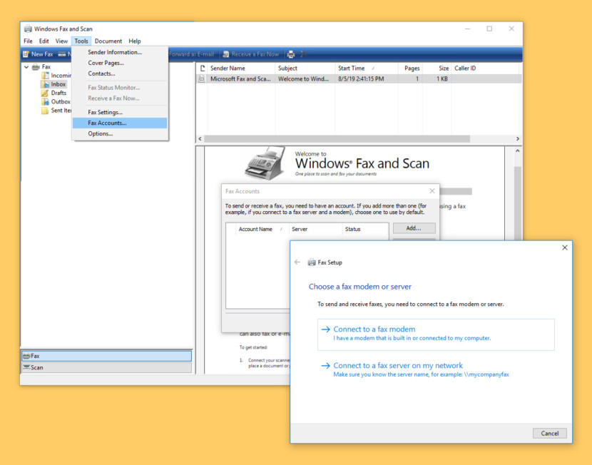 windows fax scan multiple pages