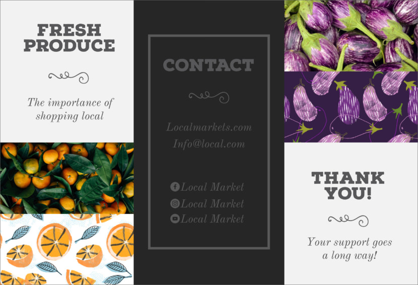 Screenshot of fresh fruits vegetables brochure template