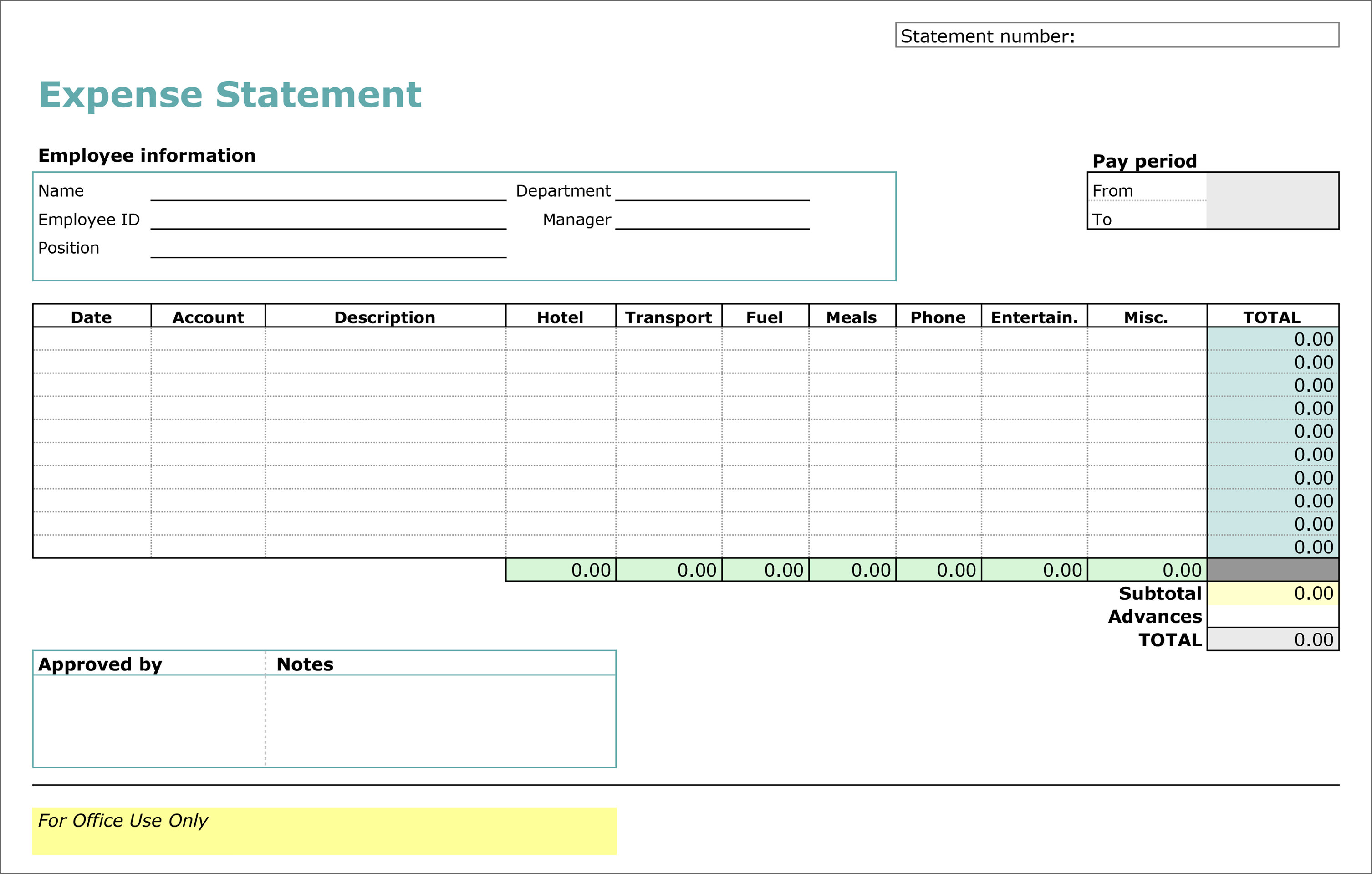 ms office receipt template