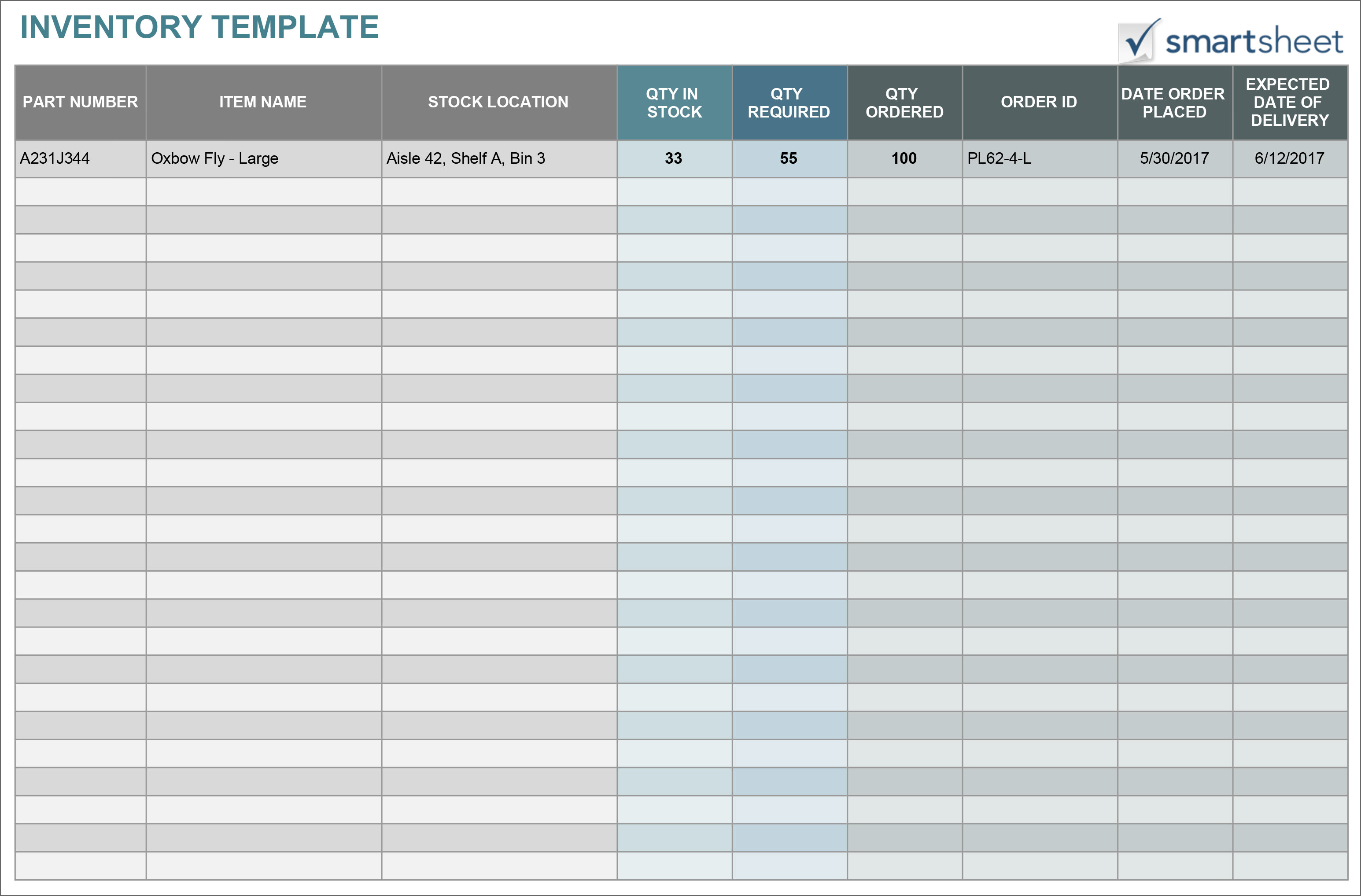 inventory template