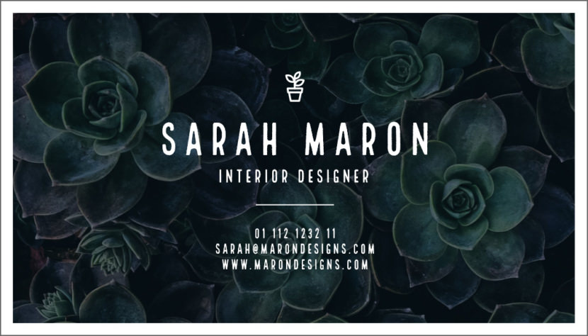 Screenshot of blank interior design Business Card Template