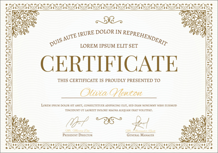 certificate template psd free download