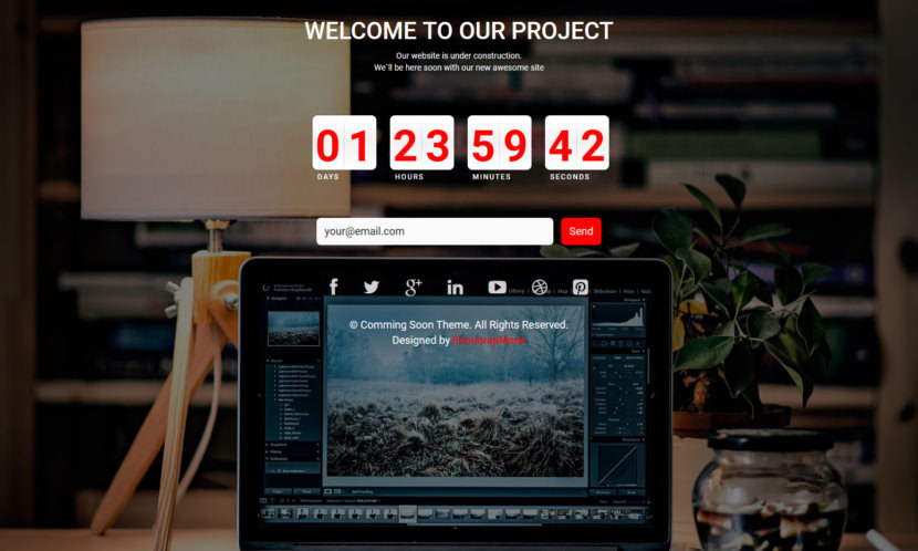 ComingSoon is a simple HTML Bootstrap template for free. This theme built with the responsive Bootstrap 3.3 framework. ComingSoon is an easy way to show your clients that your site is under construction.
