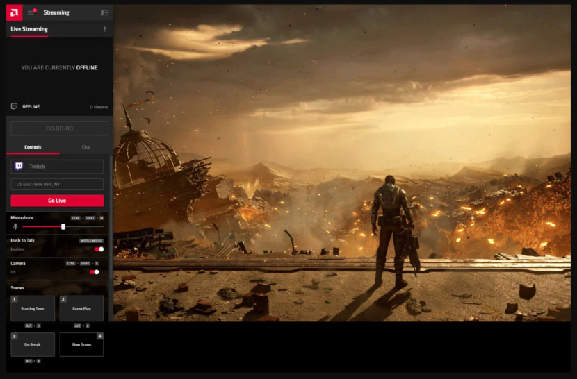 AMD Adrenalin Edition Go Live Streaming
