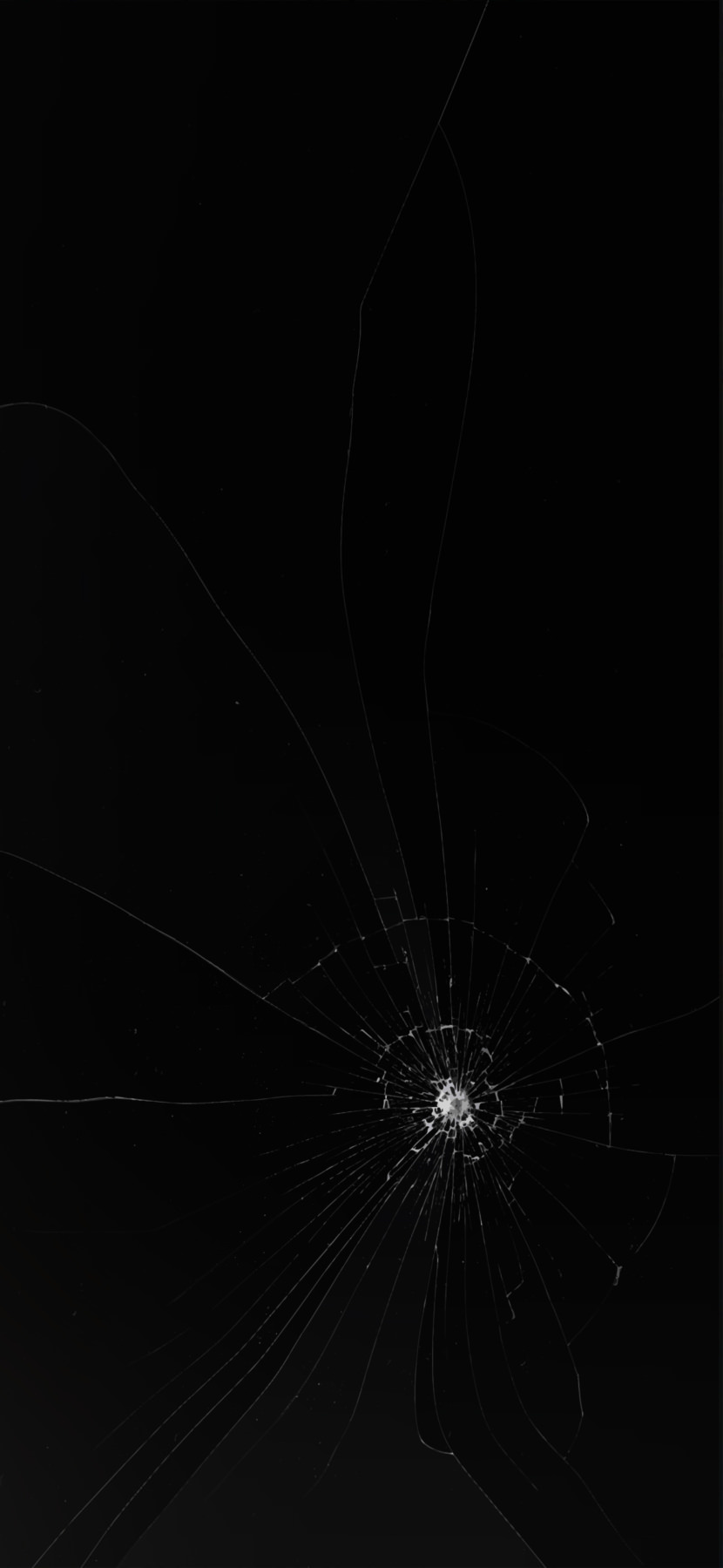 Broken cracked screen wallpaper for Apple iPhone or Android smartphone, ideal for pranks