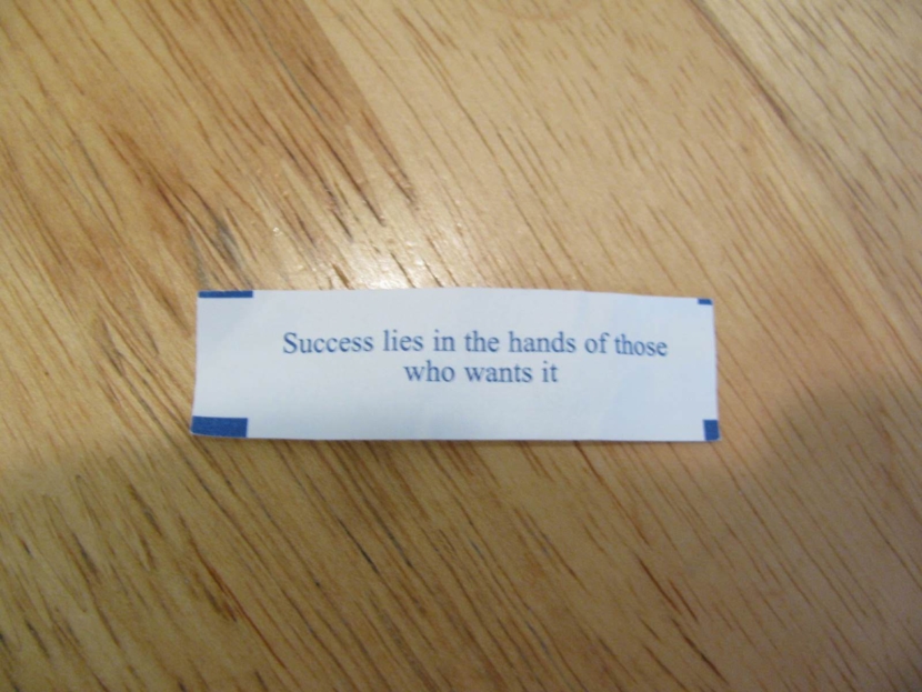 Success lies in the hands of those who wants it. Photo of Chinese Fortune Cookie