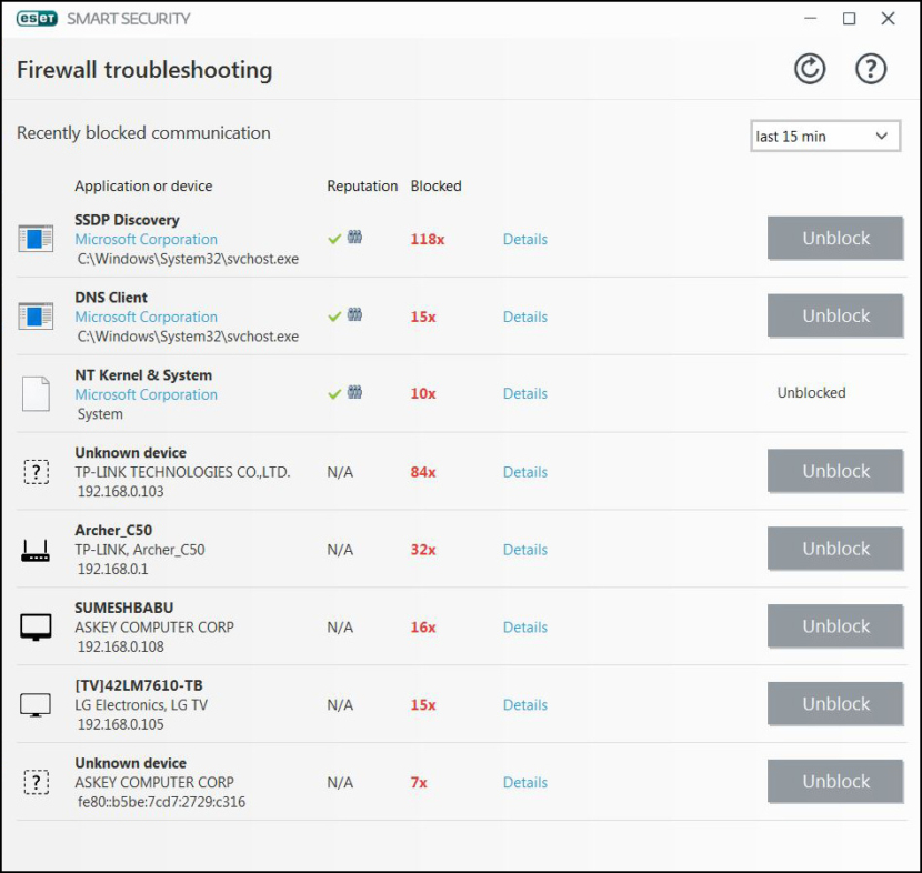 ESET antivirus screen shot