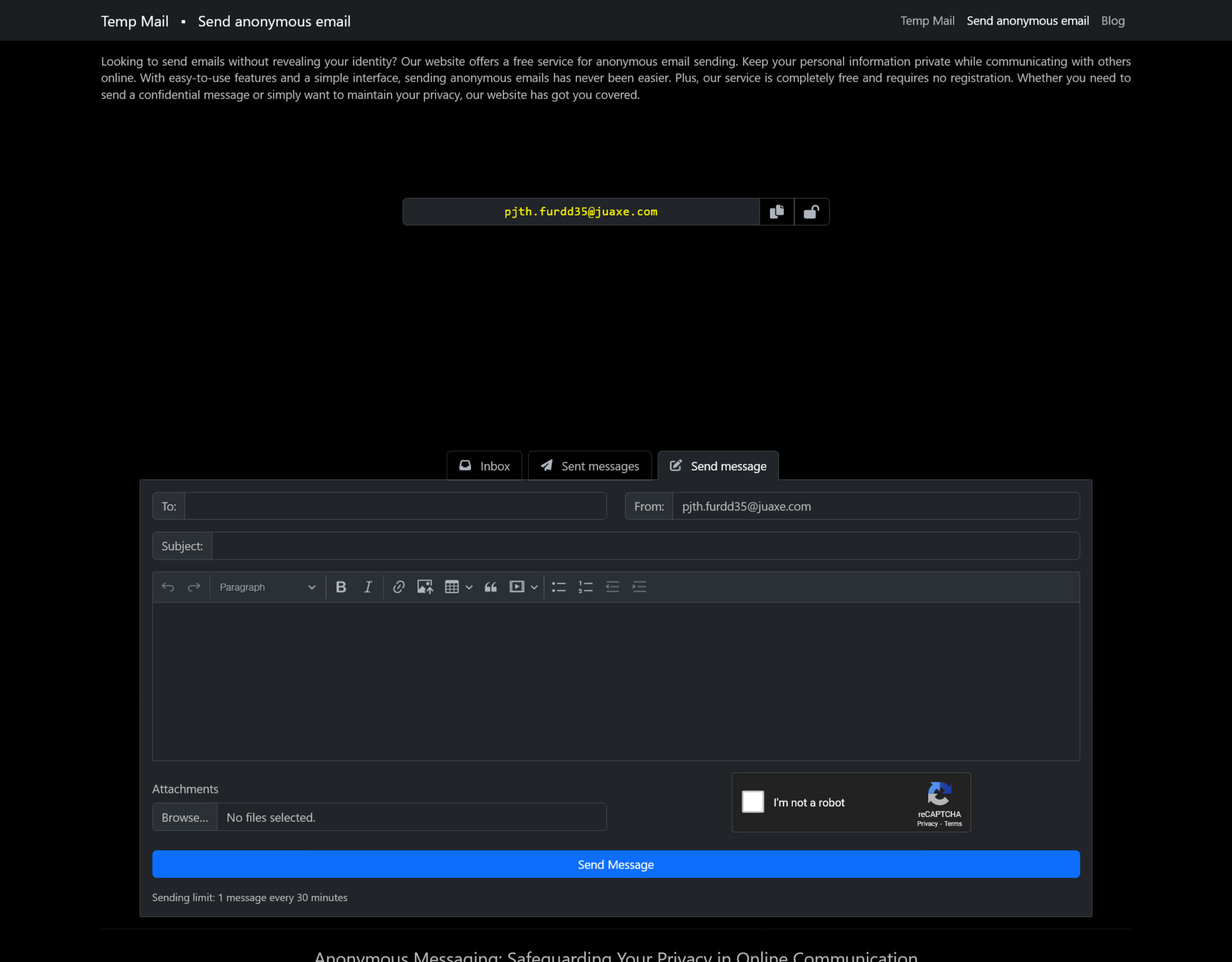 7 free send anonymous email sites no registration