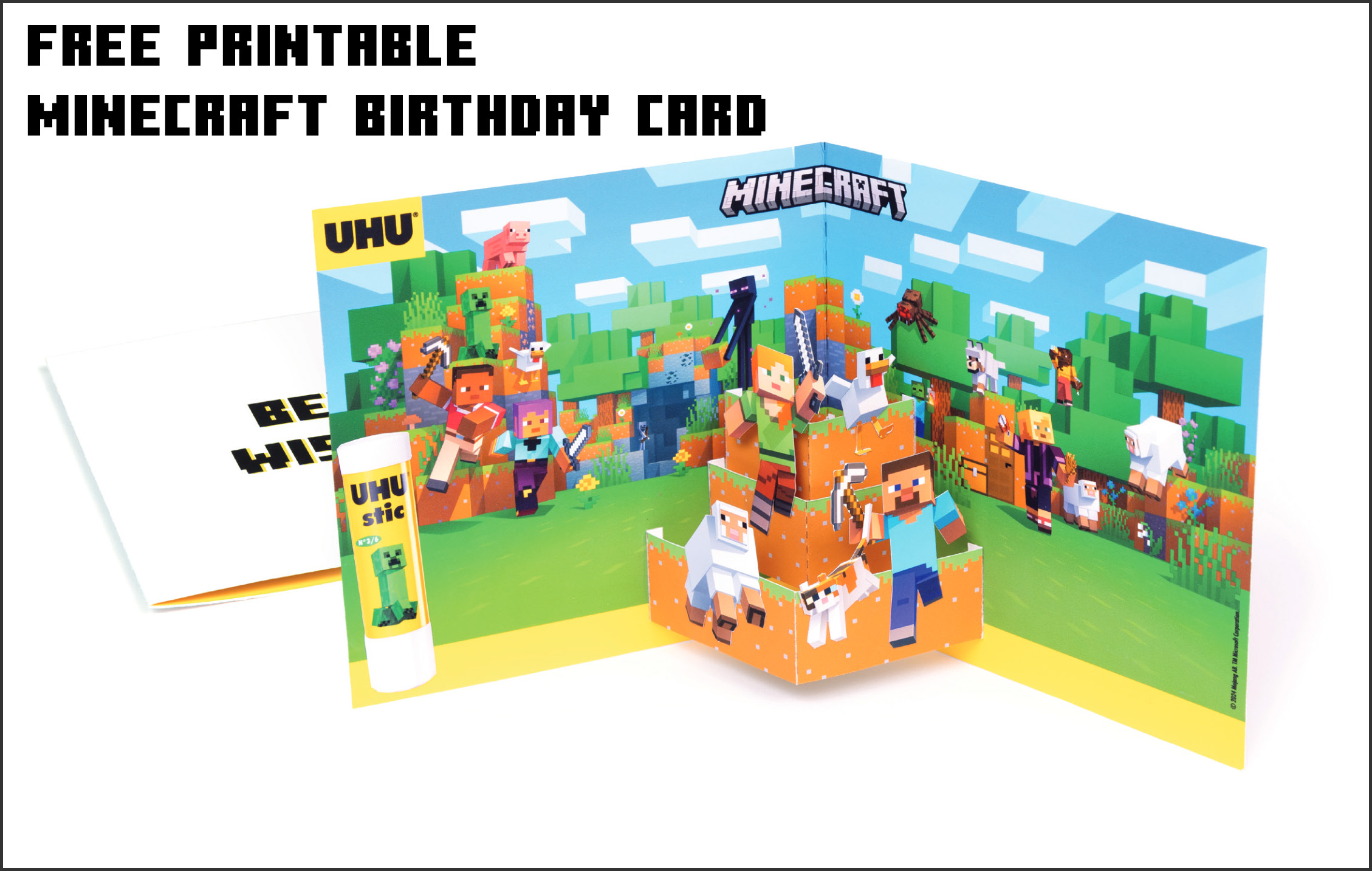 Free Printable Minecraft Birthday Party Cards