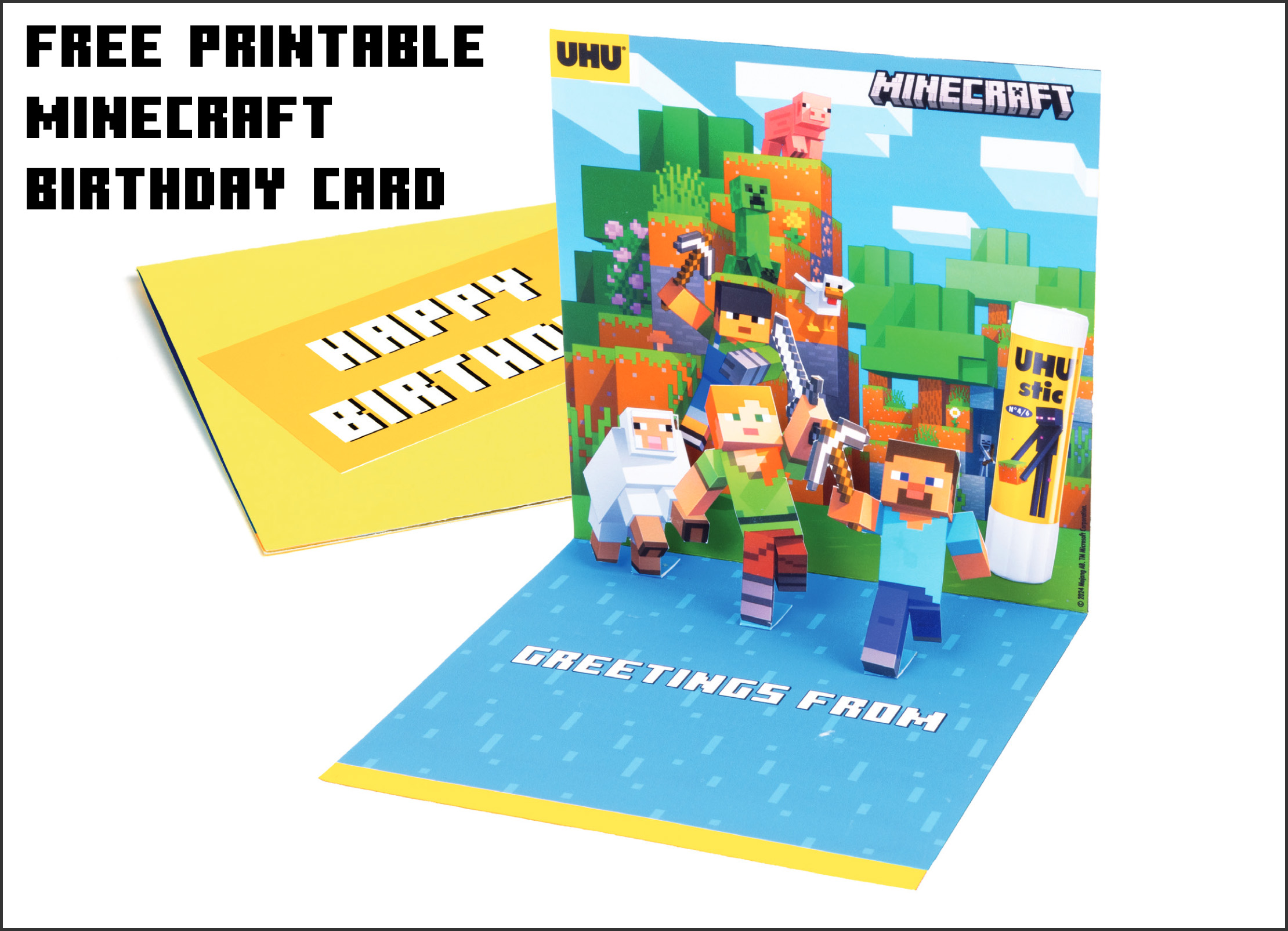 Free Printable Minecraft Birthday Party Cards