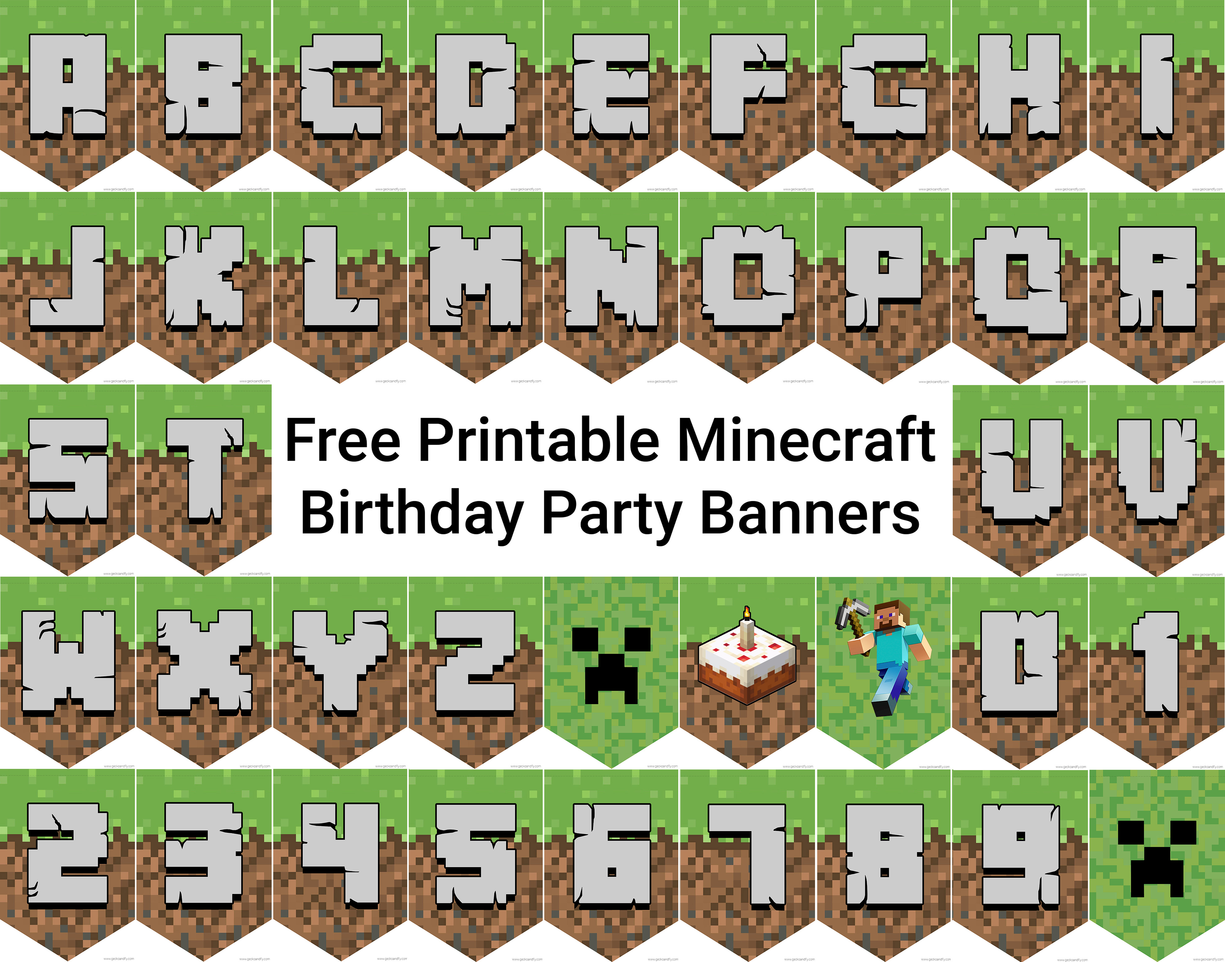 Free Minecraft Birthday Party Banners