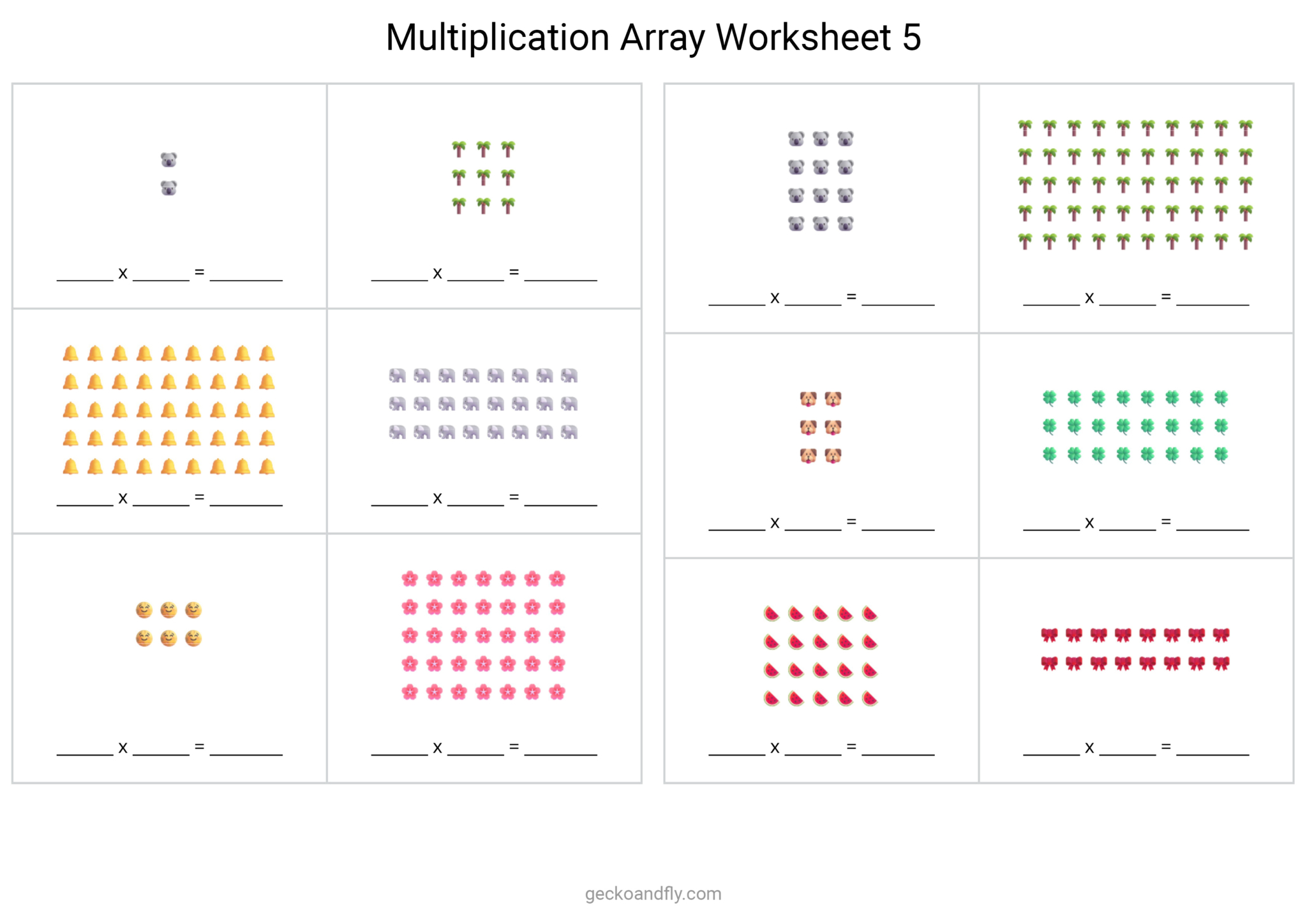 20+ Free Printable Multiplication 1-12 Worksheets, With Arrays and Tables