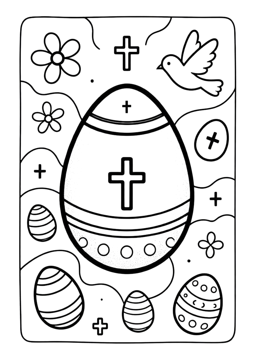 free easter sunday coloring template for church activity