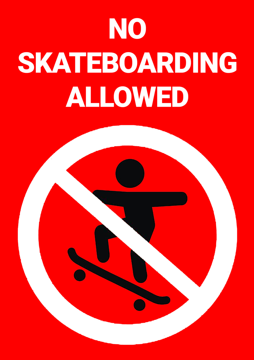 No Skateboarding Free Printable Signs