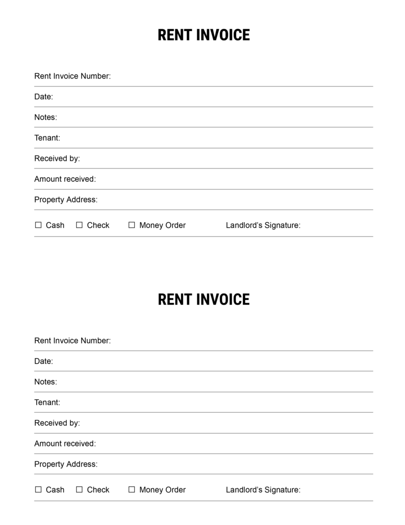 Free Printable Rental Receipt Templates