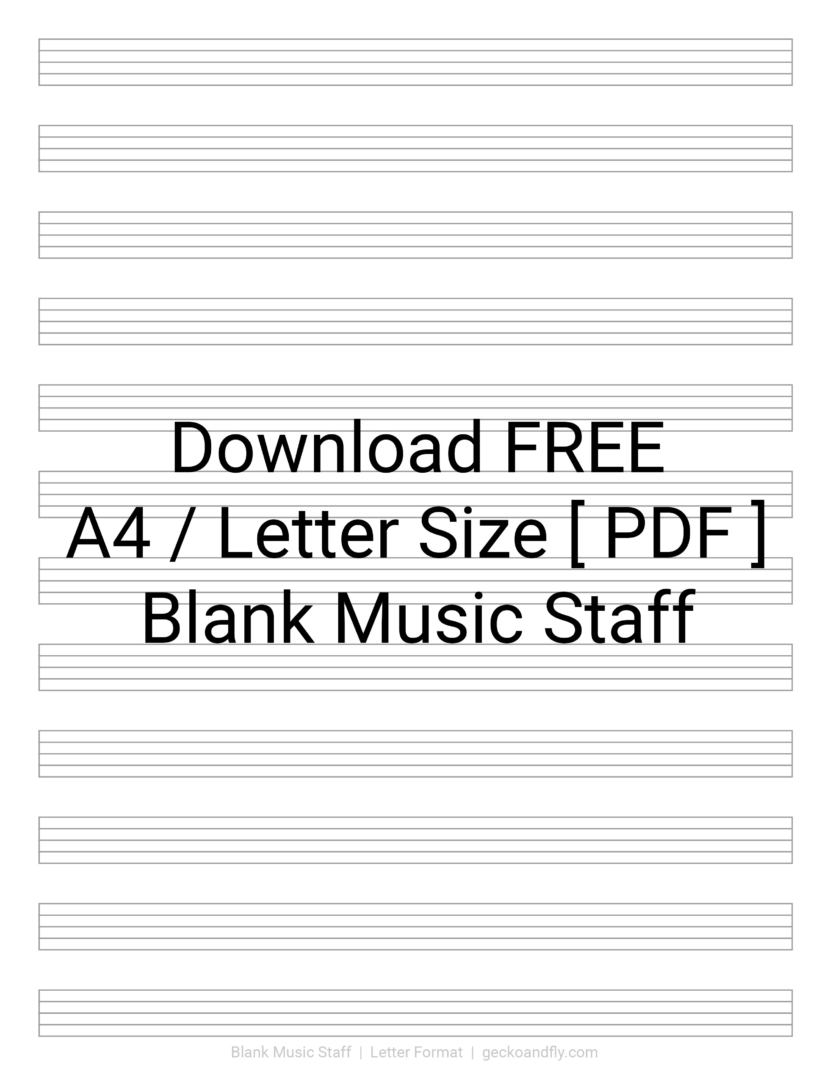 Printable Music Manuscript Paper Blank Music Staff Download Free in PDF