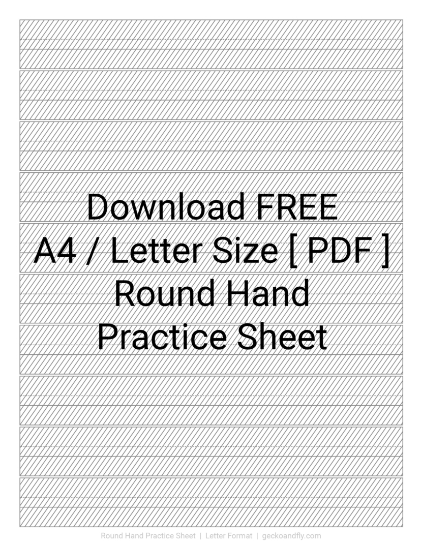 Printable Calligraphy Round Hand Paper Template in A4 and Letter size