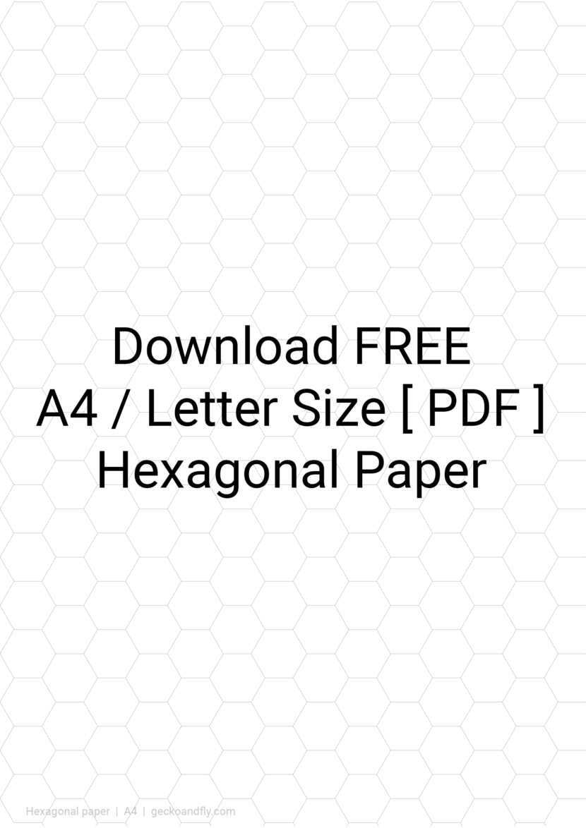 Printable Hexagonal Paper Template in A4 and Letter size