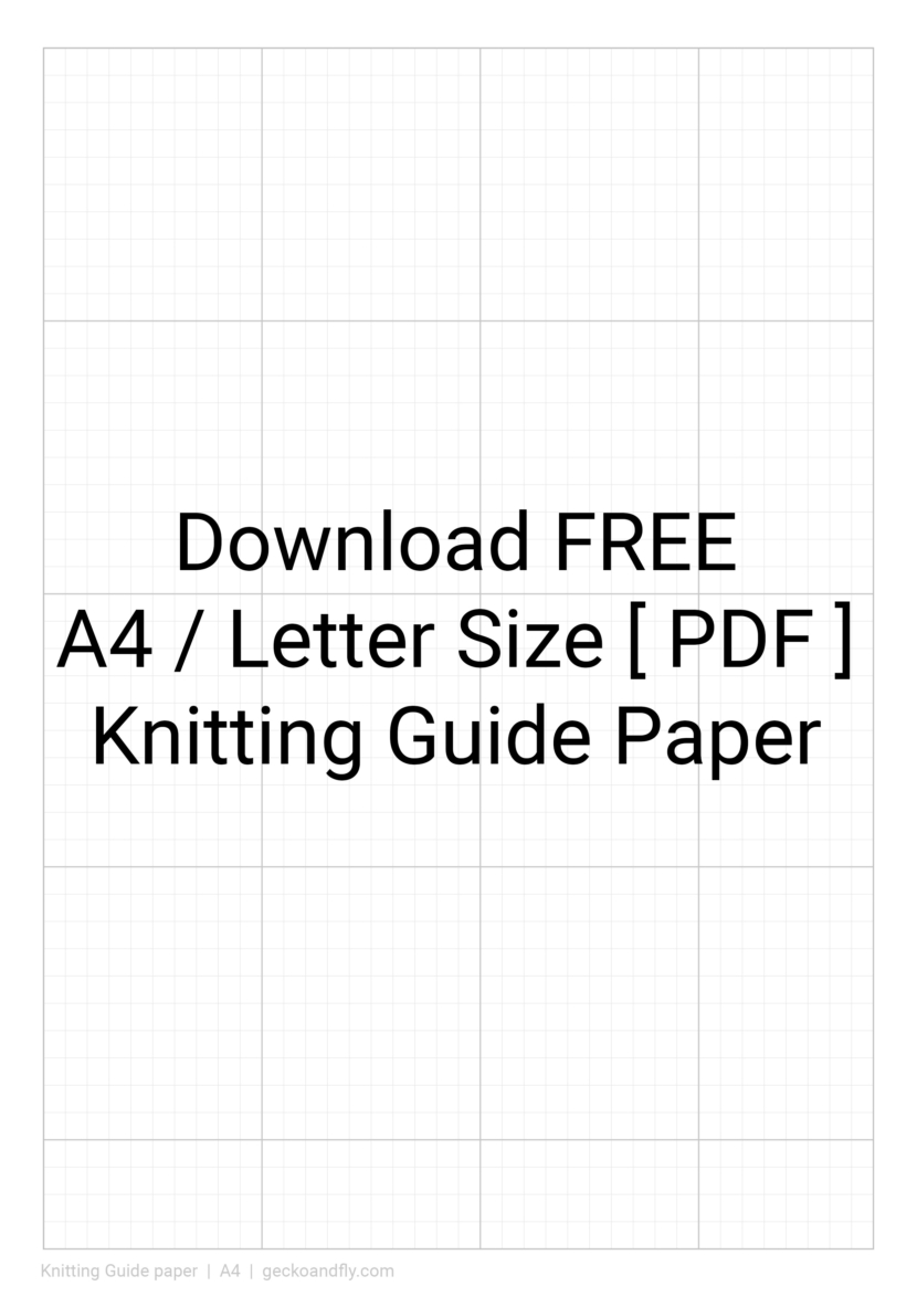 Printable Knitting Guide Paper Template in A4 and Letter size